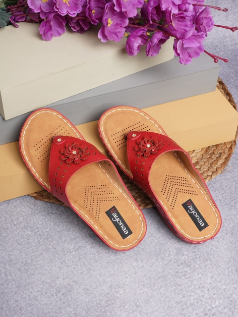 

VAYONAA Red Laser Cuts Comfort Heels