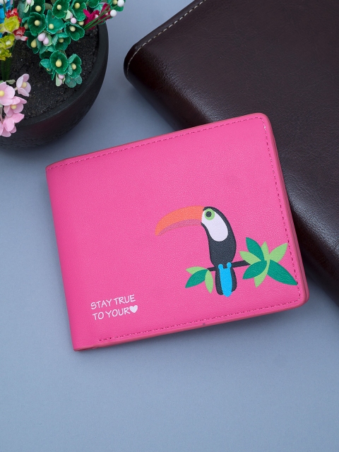 

Golden Peacock Women Pink & Black Printed PU Money Clip