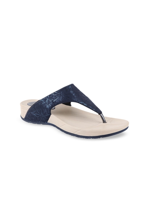 

WELCOME Women Navy Blue T-Strap Flats