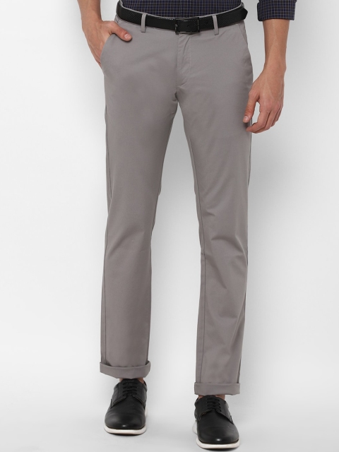 

Allen Solly Men Grey Slim Fit Pure Cotton Trousers