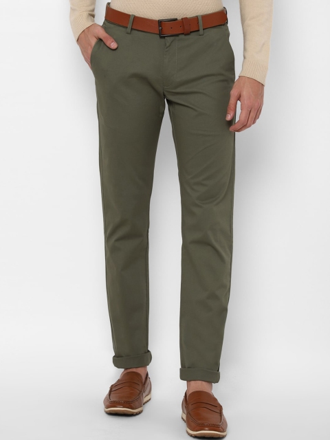 

Allen Solly Men Olive Green Slim Fit Trousers