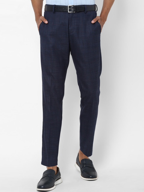 

Allen Solly Men Navy Blue Slim Fit Trousers