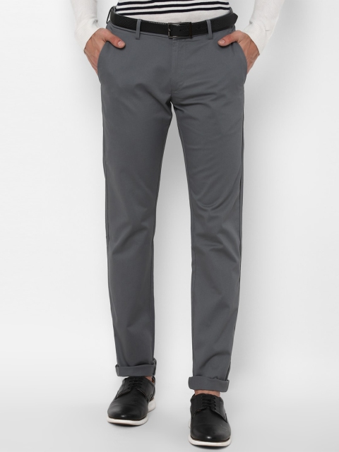 

Allen Solly Men Grey Solid Slim Fit Cotton Trousers