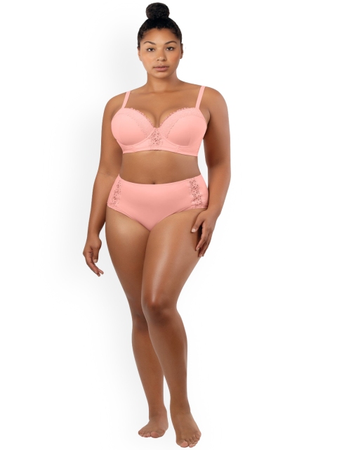 

PARFAIT Women Peach-Coloured Solid Swim Briefs S8205 Peach Bud