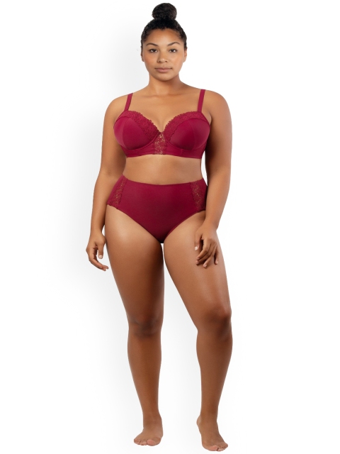 

PARFAIT Women Maroon Solid High-Rise Bikini Bottom