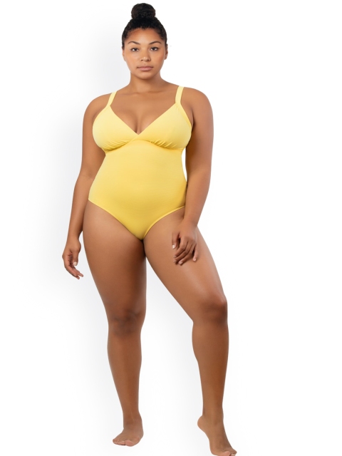 

PARFAIT Women Yellow Solid One-Piece Swimsuit
