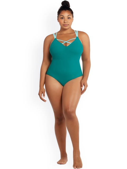 

PARFAIT Women Turquoise Blue Solid One-Piece Swimsuit