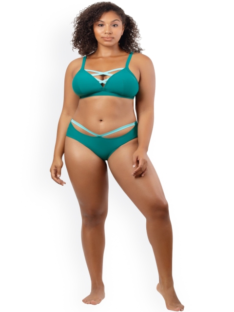 

PARFAIT Women Turquoise Blue Solid Triangle Swim Top
