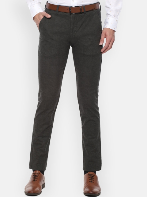 

Louis Philippe Men Grey Checked Slim Fit Formal Trouser