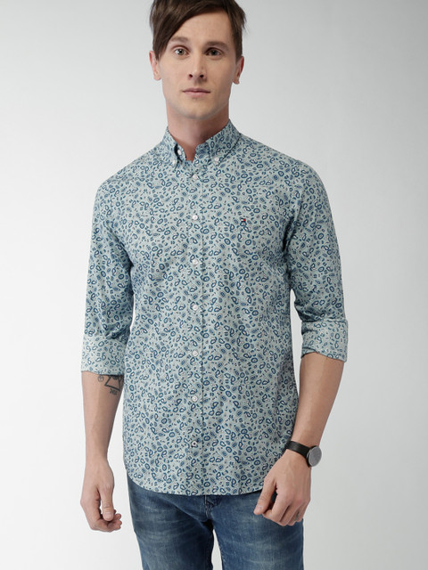 

Tommy Hilfiger Blue Slim Fit Printed Casual Shirt