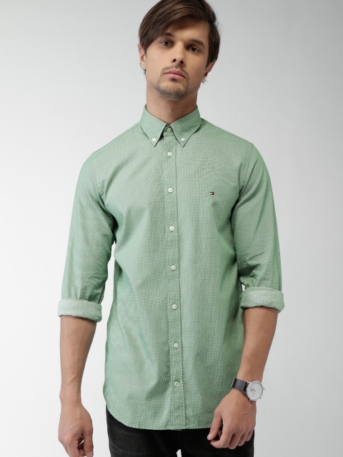 

Tommy Hilfiger Green Slim Fit Casual Shirt