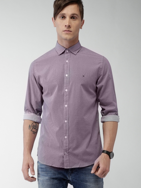 

Tommy Hilfiger Men Purple New York Fit Casual Shirt