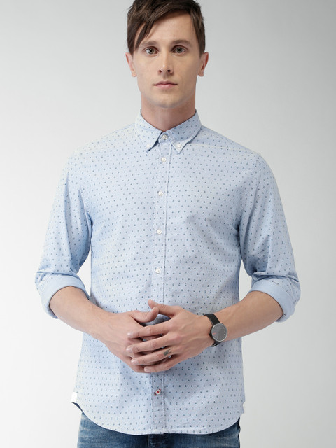 

Tommy Hilfiger Men Blue New York Fit Printed Casual Shirt