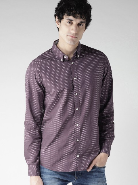 

Tommy Hilfiger Men Purple Slim Fit Printed Casual Shirt