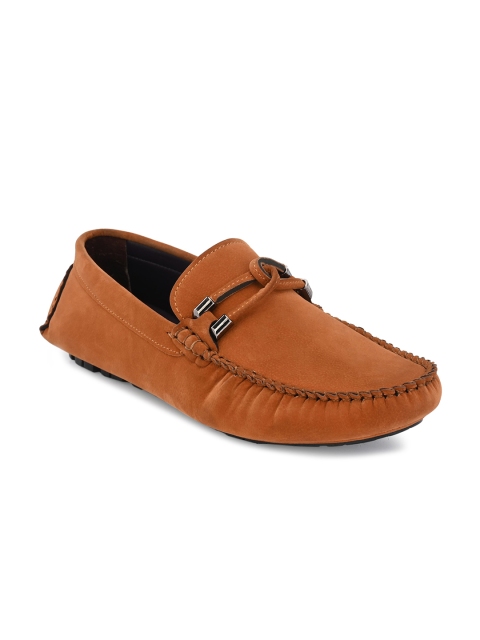 

birgos Men Tan Suede Loafers