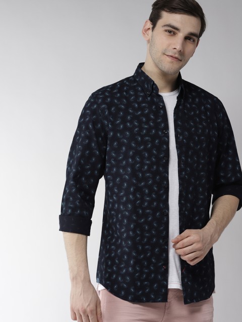

Tommy Hilfiger Navy Printed Casual Shirt, Navy blue