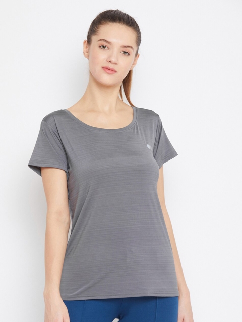 

Clovia Women Grey Solid Running T-shirt