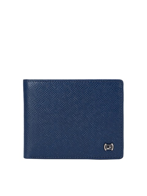

Da Milano Men Blue Textured Leather Two Fold Wallet