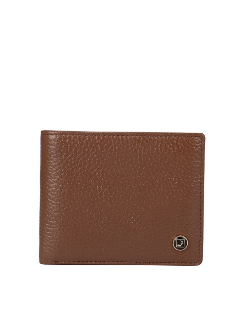 

Da Milano Men Brown Textured Leather Two Fold Wallet