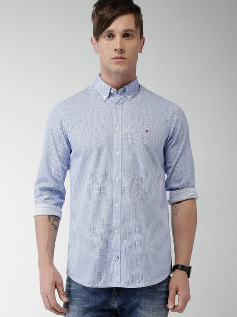 

Tommy Hilfiger Men Blue Slim Fit Printed Casual Shirt