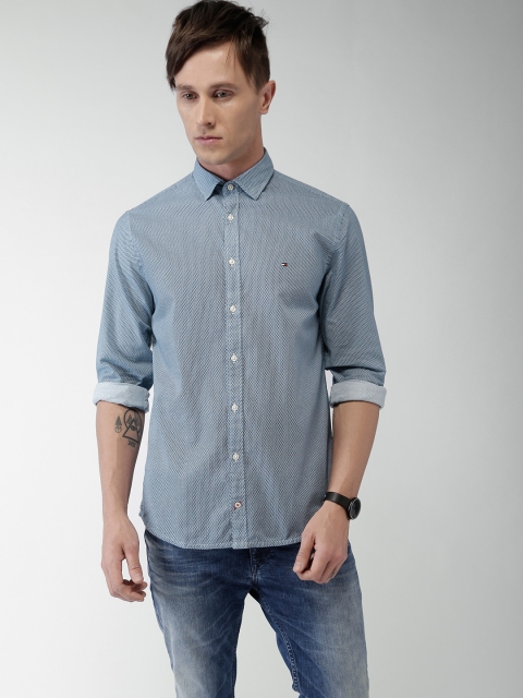 

Tommy Hilfiger Blue New York Fit Printed Casual Shirt
