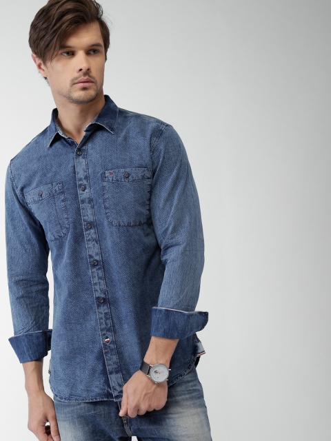

Tommy Hilfiger Blue Regular Fit Casual Shirt