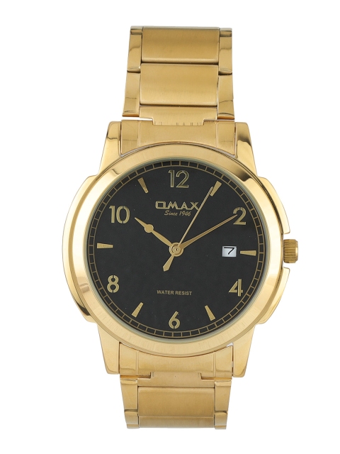 

Omax Men Dial & Gold Toned Stainless Steel Bracelet Style Straps Analogue Watch BGS320, Black