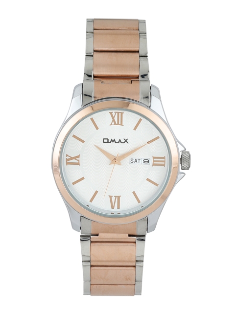 

Omax Men Dial & Rose Gold Toned Stainless Steel Bracelet Style Straps Analogue Watch BGS318, White