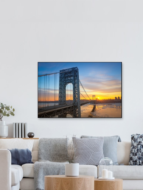 

WALLMANTRA Multicoloured George Washington Bridge Canvas Wall Painting, Multi