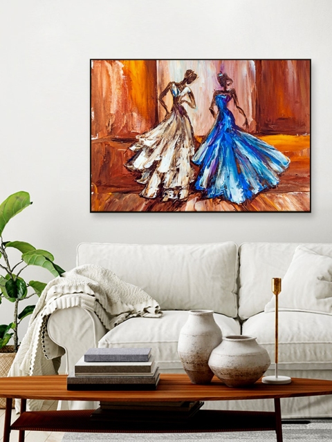 

WALLMANTRA Mutli-coloured Junoesque Women In A Fairytale Framed Canvas Wall Painting, Multi