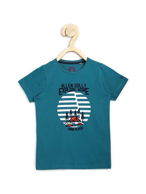 

Allen Solly Junior Boys Blue Typography Printed Cotton T-shirt