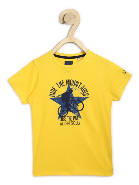 

Allen Solly Junior Boys Yellow Printed T-shirt