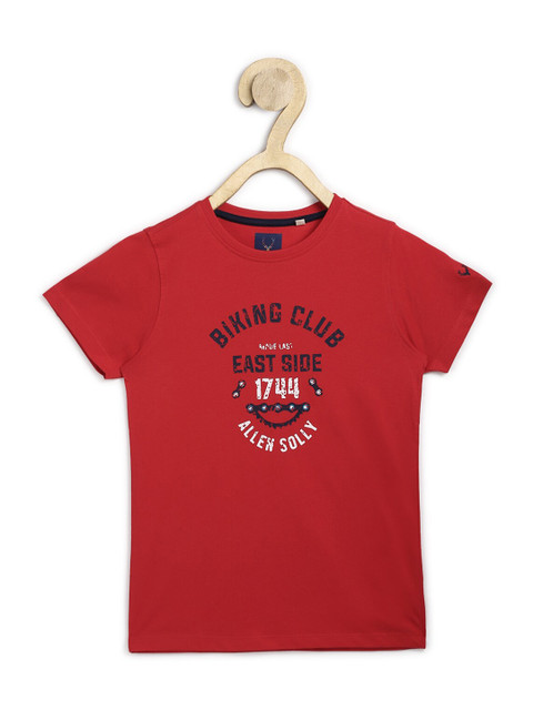 

Allen Solly Junior Boys Red Typography Printed T-shirt