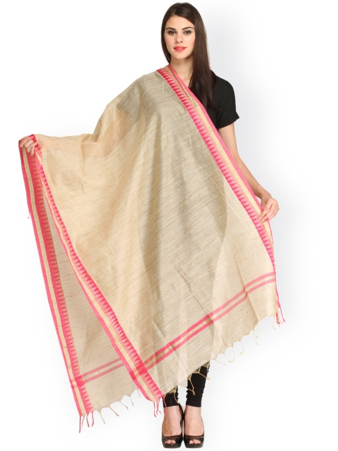 

Aksara Beige Chanderi Art Silk Dupatta