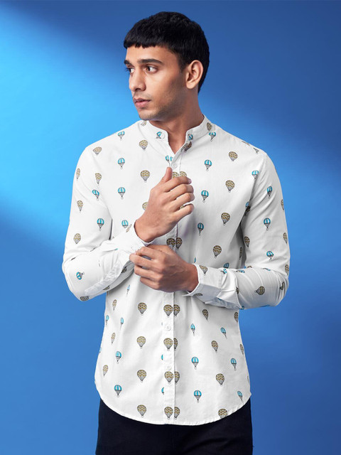 

The Souled Store Men White Comfort Printed Casual Shirt