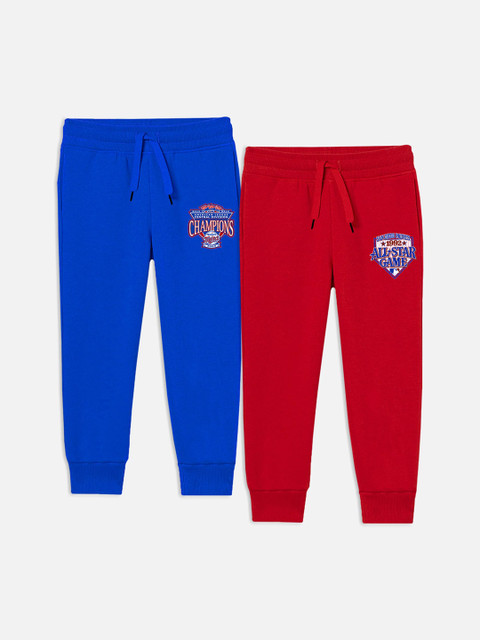 

Trampoline Kids Pack Of 2 Cotton Printed Joggers, Blue