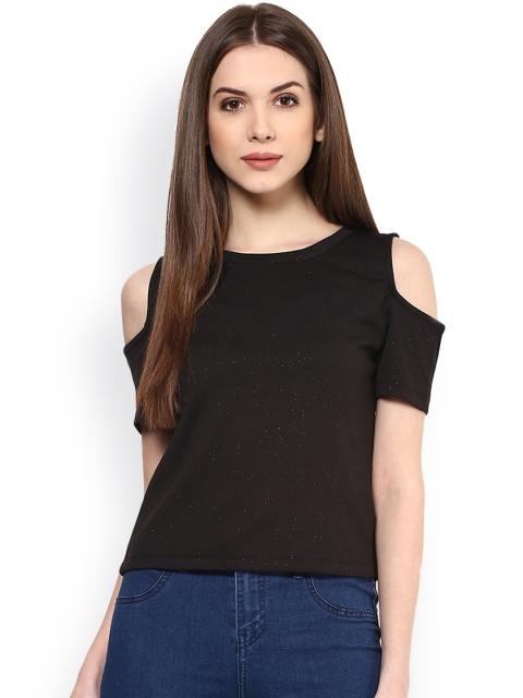 

Harpa Women Black Top with Shimmer Detail