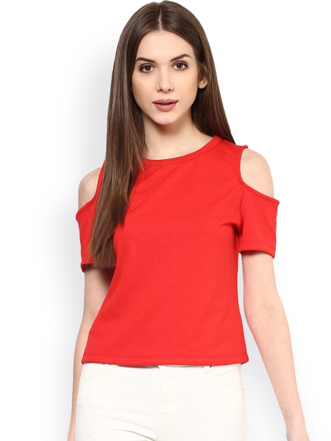 

Harpa Women Red Top with Shimmer Detail