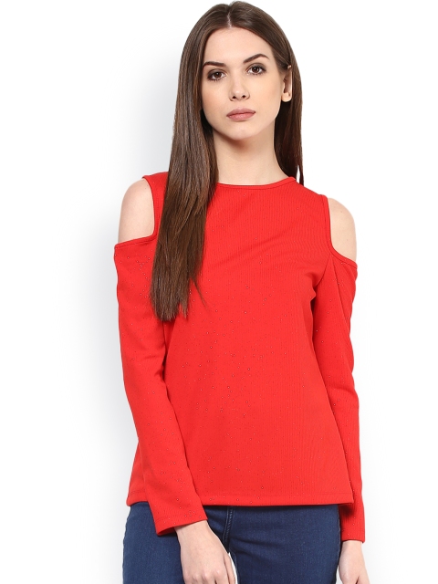 

Harpa Red Top with Shimmer Detail