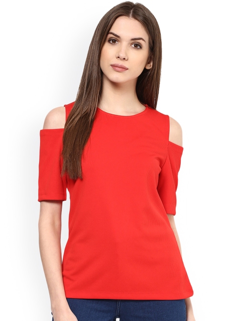 

Harpa Red Cold Shoulder Top