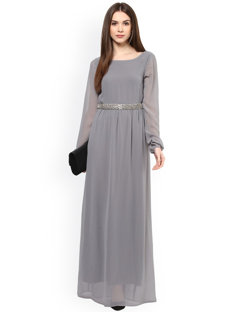 

Harpa Women Grey Solid Maxi Dress
