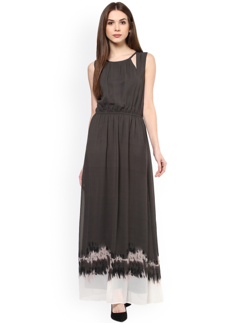 

Harpa Women Charcoal Grey Solid Maxi Dress