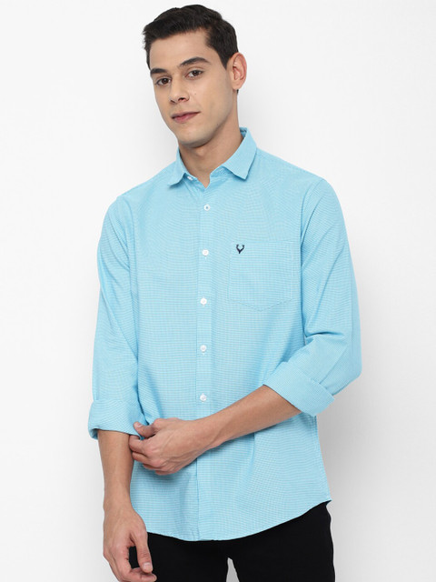 

Allen Solly Men Blue Slim Fit Micro Checks Checked Casual Shirt