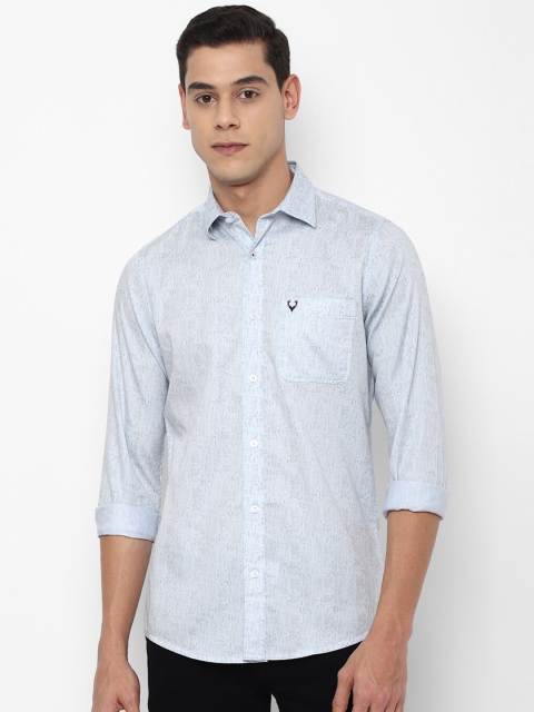 

Allen Solly Men Blue Slim Fit Printed Pure Cotton Casual Shirt