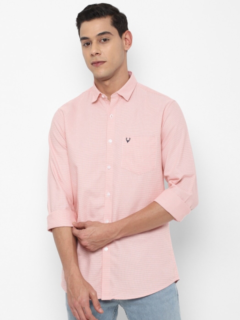 

Allen Solly Men Pink Self Design Textured Slim Fit Cotton Casual Shirt