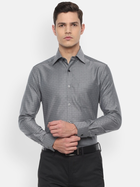 

Louis Philippe Men Charcoal Grey Checked Formal Shirt