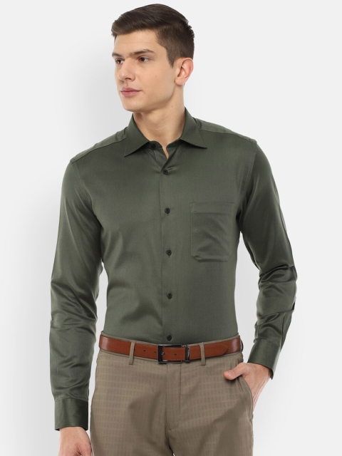 

Louis Philippe Men Olive Green Pure Cotton Formal Shirt