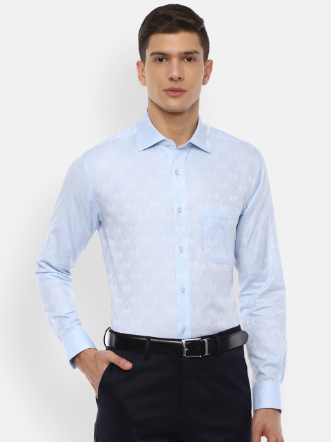 

Louis Philippe Men Blue Cotton Formal Shirt