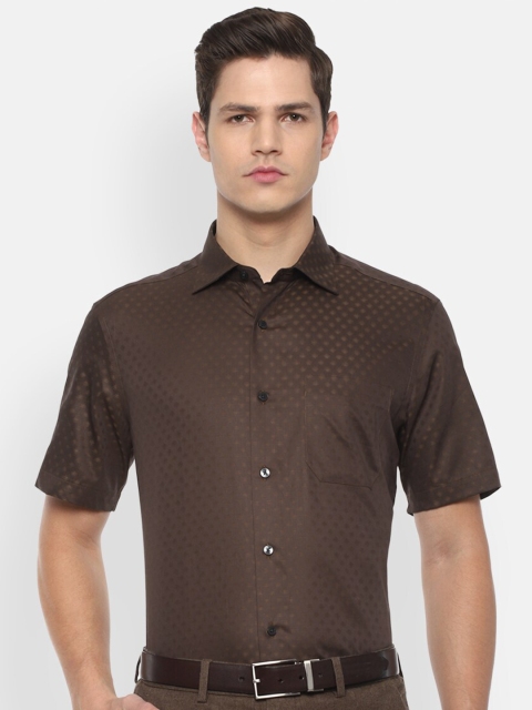 

Louis Philippe Men Brown Pure Cotton Formal Shirt