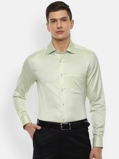 

Louis Philippe Men Green Cotton Formal Shirt